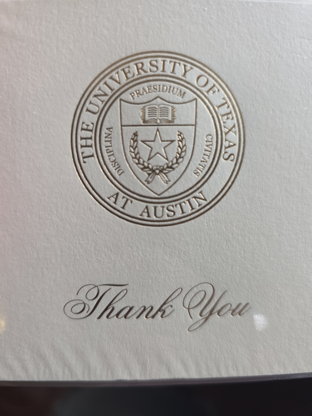 University of Texas Thank You Cards Gold Foil Longhorns Graduation 10pc PT9